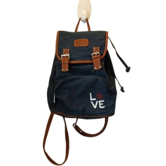 GH Bass Nautical Love Drawstring Backpack Purse - Picture 1 of 14